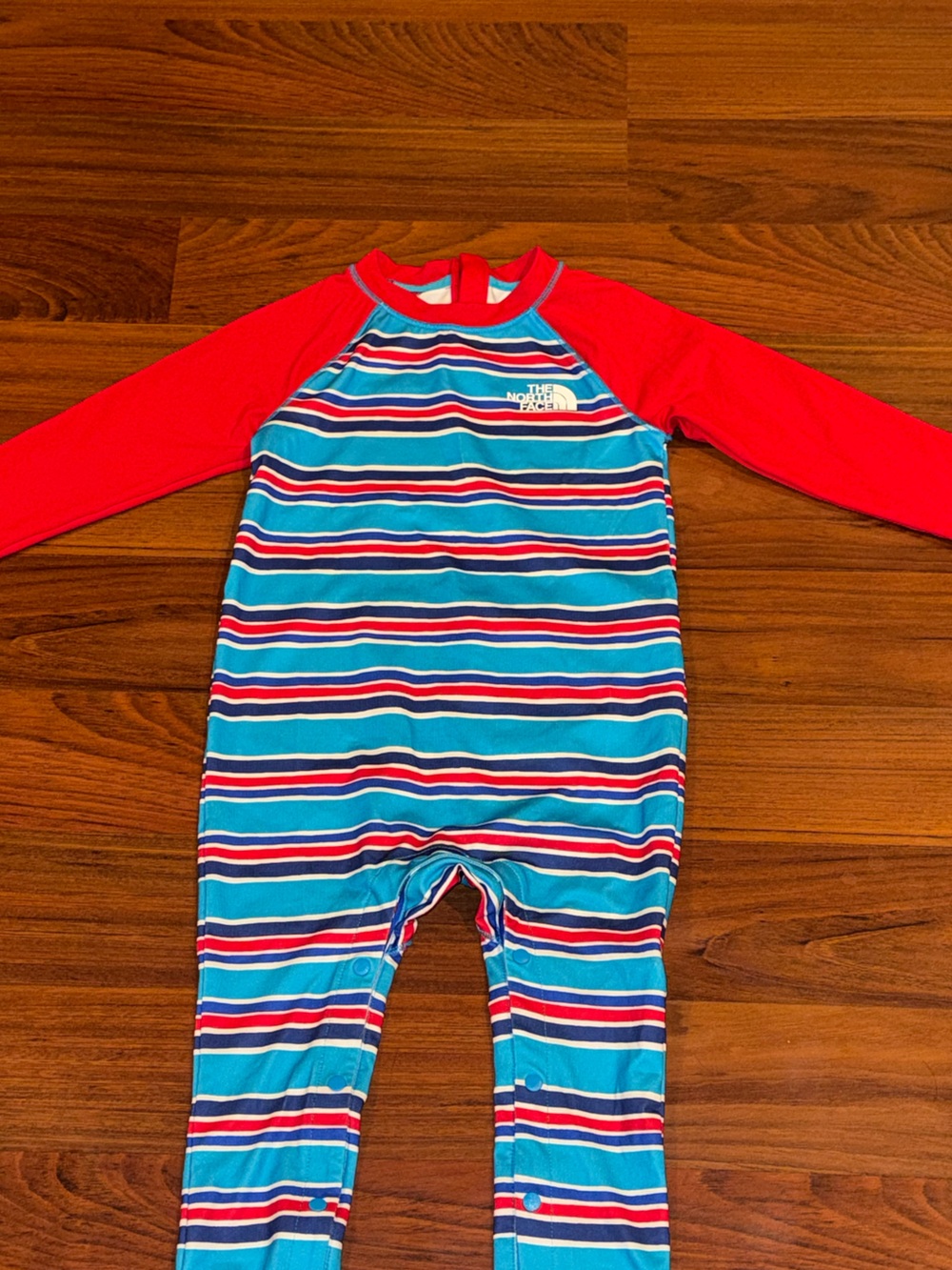 The North Face UPF 40+ Rashguard Swim Size 18-24months Snaps Blue Red Patagonia